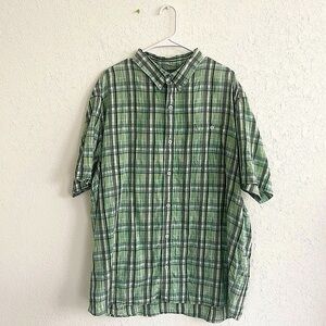 RED HEAD CLOTHING Men’s Green Plaid Short Sleeve Button Down Shirt Size 2X